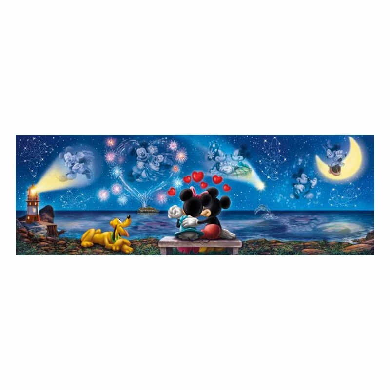 Clementoni Disney Panorama Puzzle Mickey & Minnie (1000 Teile) 4 Clementoni Disney Panorama Puzzle Mickey & Minnie (1000 Teile) – Bild 2